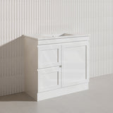 900mm Miami Plywood Freestanding Vanity Matt White Shaker Hampton Style