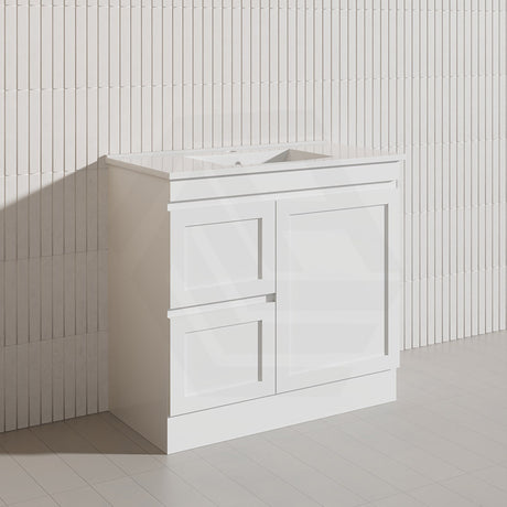 900mm Miami Plywood Freestanding Vanity Matt White Shaker Hampton Style