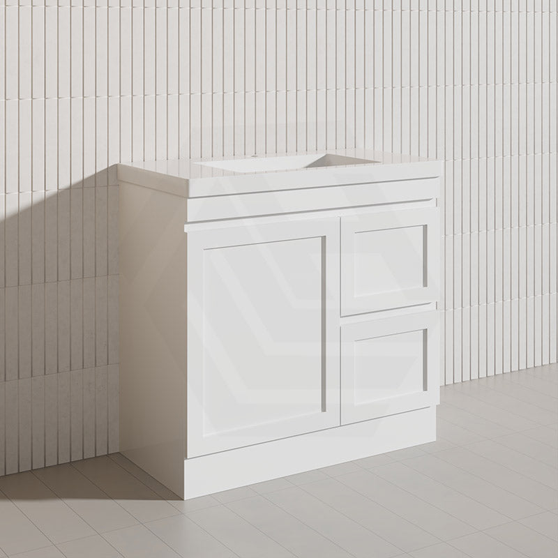 900mm Miami Plywood Freestanding Vanity Matt White Shaker Hampton Style