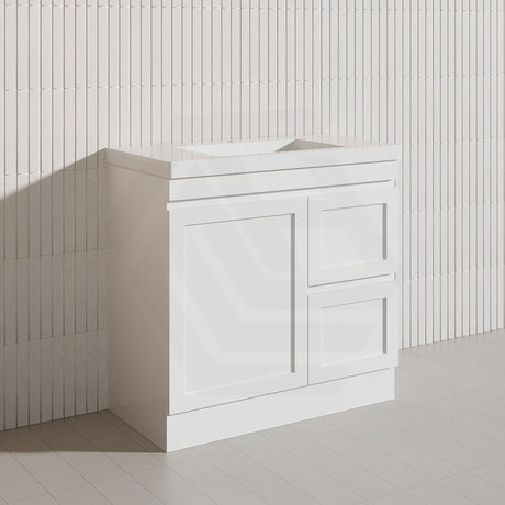 900mm Miami Plywood Freestanding Vanity Matt White Shaker Hampton Style