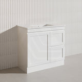 900mm Miami Plywood Freestanding Vanity Matt White Shaker Hampton Style