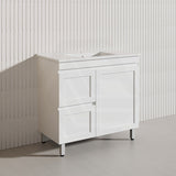 900mm Miami Plywood Freestanding Vanity Matt White Shaker Hampton Style