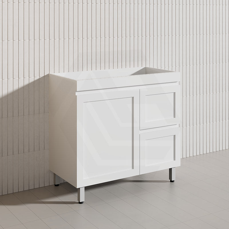 900mm Miami Plywood Freestanding Vanity Matt White Shaker Hampton Style