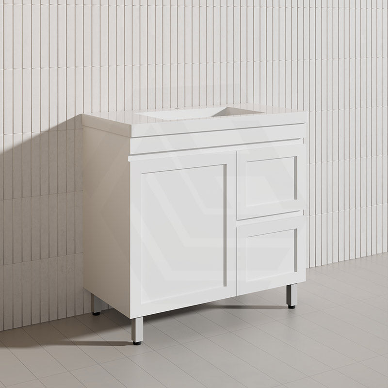 900mm Miami Plywood Freestanding Vanity Matt White Shaker Hampton Style