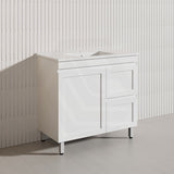 900mm Miami Plywood Freestanding Vanity Matt White Shaker Hampton Style