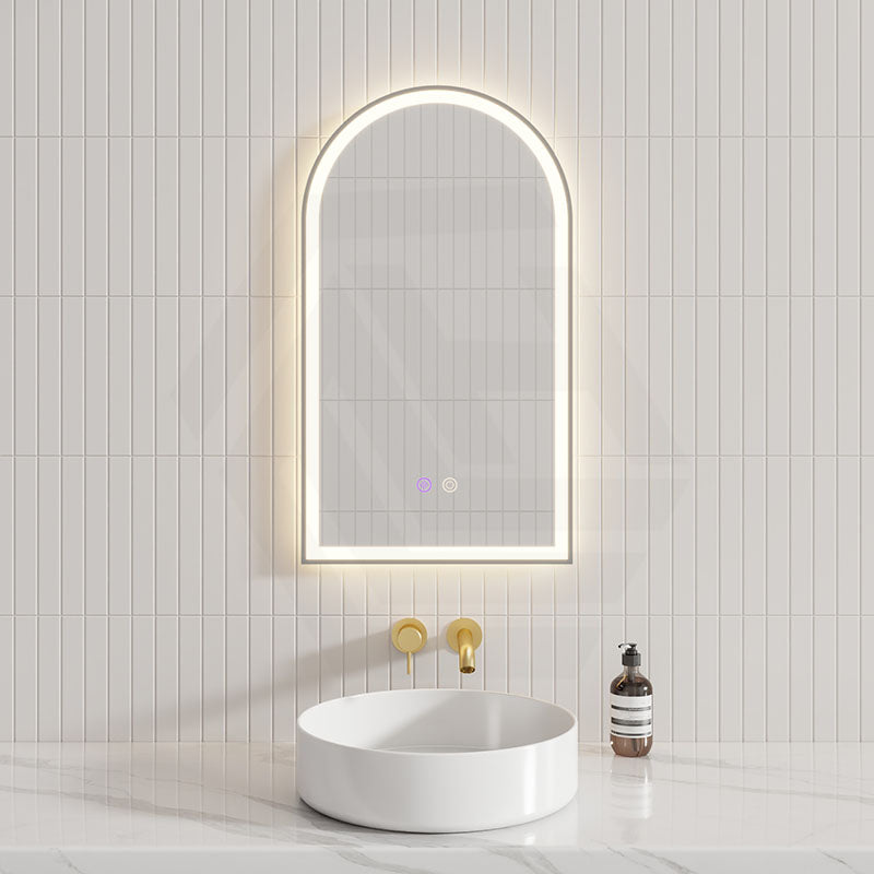 450/600mm Arch Framed LED Mirror Touch Sensor Variant Colour Available