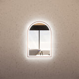 600x900mm Arch Brushed Copper Framed LED Mirror Touch Sensor