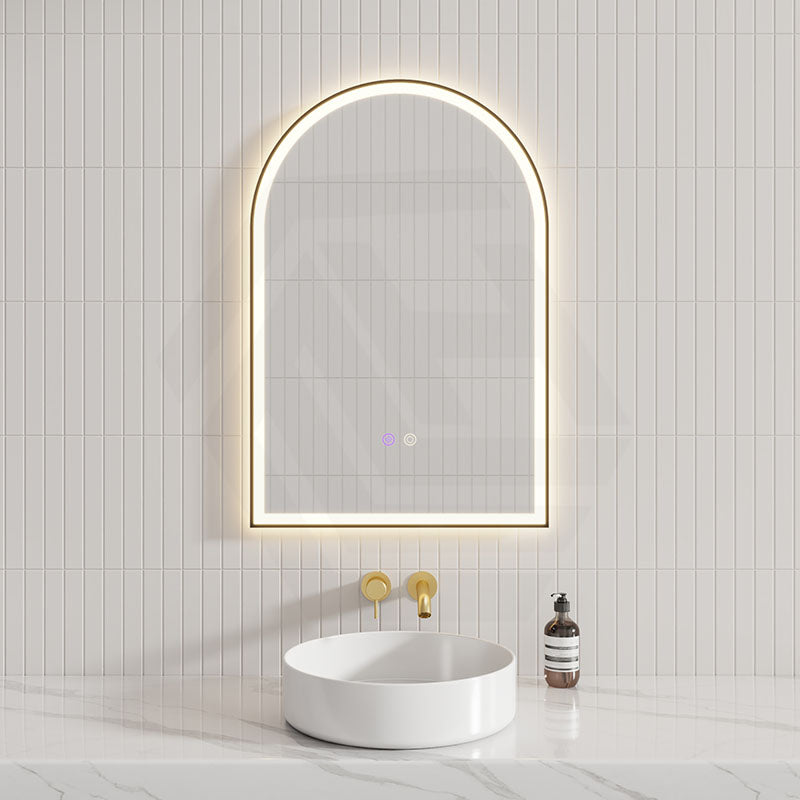 450/600mm Arch Framed LED Mirror Touch Sensor Variant Colour Available