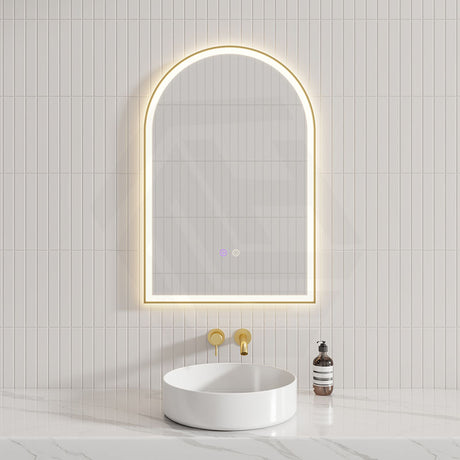450/600mm Arch Framed LED Mirror Touch Sensor Variant Colour Available