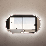 1200x700mm Oval Brushed Copper Framed LED Mirror Touch Sensor Horizontal Only