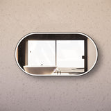 600/900/1200Mm Oval Black Framed Led Mirror Touch Sensor Horizontal/Vertical Installation Mirrors