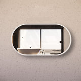N#2(Nickel) 450/600/900/1200Mm Oval Brushed Nickel Framed Led Mirror Touch Sensor