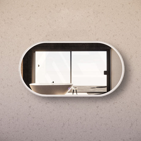 N#2(Nickel) 450/600/900/1200Mm Oval Brushed Nickel Framed Led Mirror Touch Sensor
