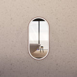 450x900mm Oval Brushed Copper Framed LED Mirror Touch Sensor Vertical Only