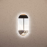 450x900mm Oval Brushed Copper Framed LED Mirror Touch Sensor Vertical Only