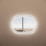 600x900mm Oval Brushed Copper Framed LED Mirror Touch Sensor Vertical or Horizontal
