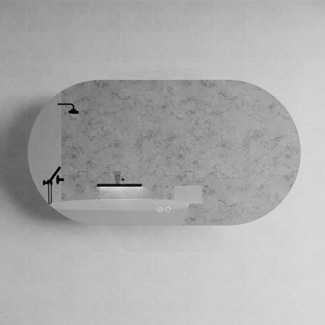 450/600/900/1200/1500mm Three Color Lights Oval Backlit LED Mirror Touch Sensor Horizontal/Vertical Installation