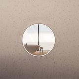 600mm Round Brushed Copper Framed LED Mirror with Easy Hooks and Dimmer