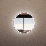 600mm Round Brushed Copper Framed LED Mirror with Easy Hooks and Dimmer
