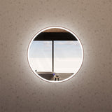 600mm Round Brushed Copper Framed LED Mirror with Easy Hooks and Dimmer