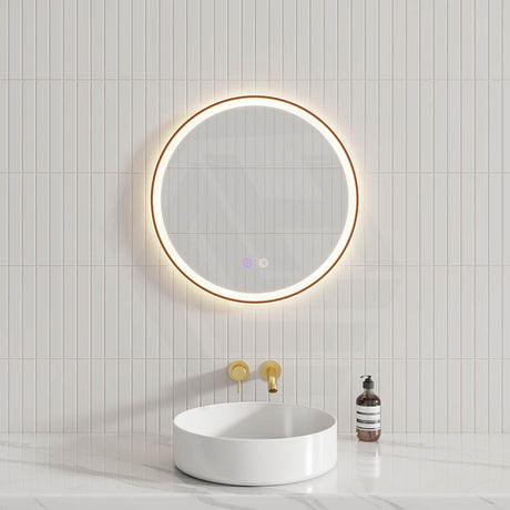 600/800mm Round Framed LED Mirror with Easy Hooks and Dimmer Variant Colour Available
