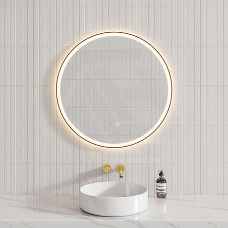 600/800mm Round Framed LED Mirror with Easy Hooks and Dimmer Variant Colour Available