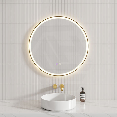 600/800mm Round Framed LED Mirror with Easy Hooks and Dimmer Variant Colour Available
