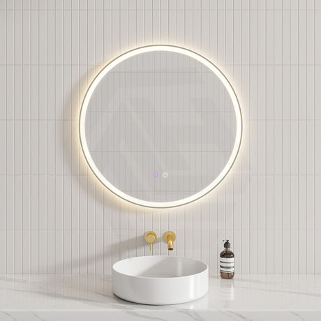 600/800mm Round Framed LED Mirror with Easy Hooks and Dimmer Variant Colour Available