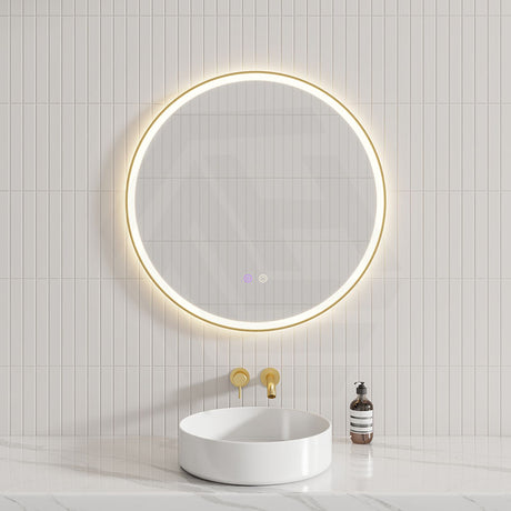 600/800mm Round Framed LED Mirror with Easy Hooks and Dimmer Variant Colour Available