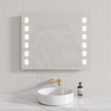 900x750mm S1 Three Color Lights Frontlit Rectangle Square LED Mirror, with Defogging Function, Easy Hook Horizontal/Vertical Installation
