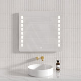 900x750mm S1 Three Color Lights Frontlit Rectangle Square LED Mirror, with Defogging Function, Easy Hook Horizontal/Vertical Installation