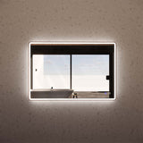 800x1200mm Rectangle Brushed Copper Framed LED Mirror Touch Sensor Vertical/Horizontal