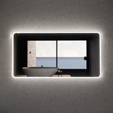 750/800/900/1200Mm Rectangle Brushed Nickel Framed Led Mirror Touch Sensor Horizontal/Vertical