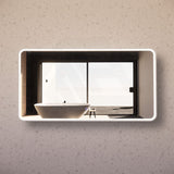 750/800/900/1200Mm Rectangle Brushed Nickel Framed Led Mirror Touch Sensor Horizontal/Vertical