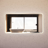 750/800/900/1200Mm Rectangle Gold Framed Led Mirror Touch Sensor Horizontal/Vertical Installation