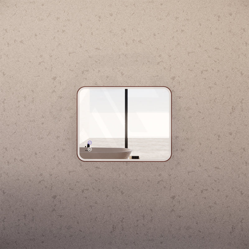 600x750mm Rectangle Brushed Copper Framed LED Mirror Touch Sensor Vertical/Horizontal 