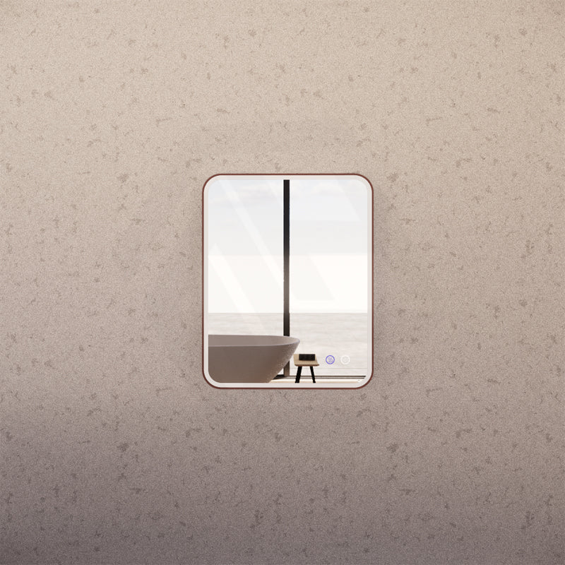 600x750mm Rectangle Brushed Copper Framed LED Mirror Touch Sensor Vertical/Horizontal 