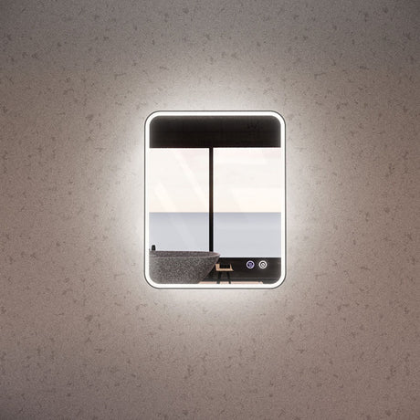 600/750/1500mm Rectangle Black Framed LED Mirror Touch Sensor Horizontal/Vertical Installation