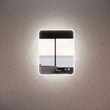 750/800/900/1200Mm Rectangle Brushed Nickel Framed Led Mirror Touch Sensor Horizontal/Vertical