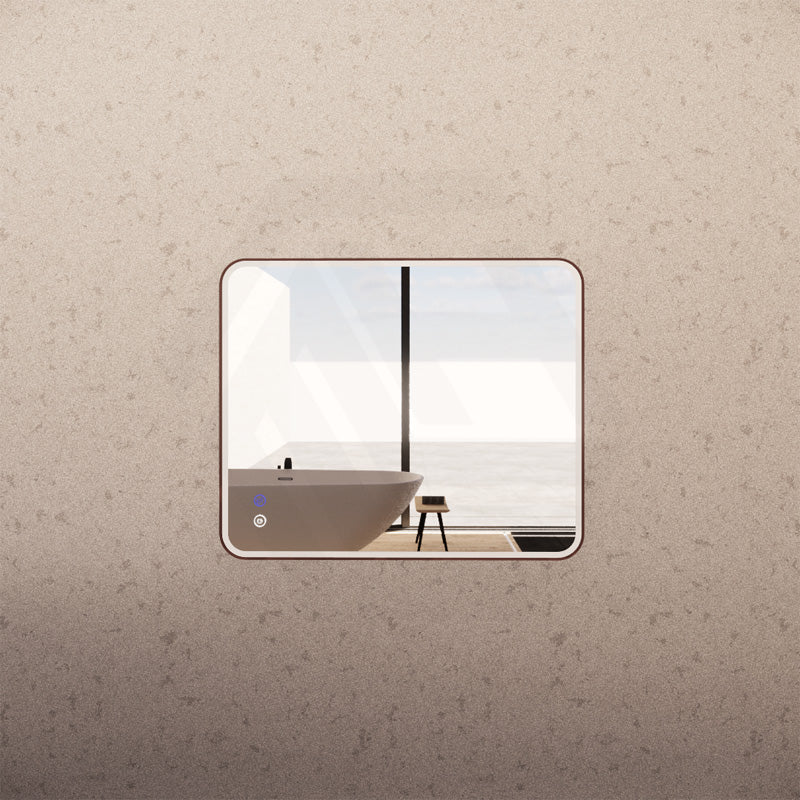 750x900mm Rectangle Brushed Copper Framed LED Mirror Touch Sensor Vertical/Horizontal