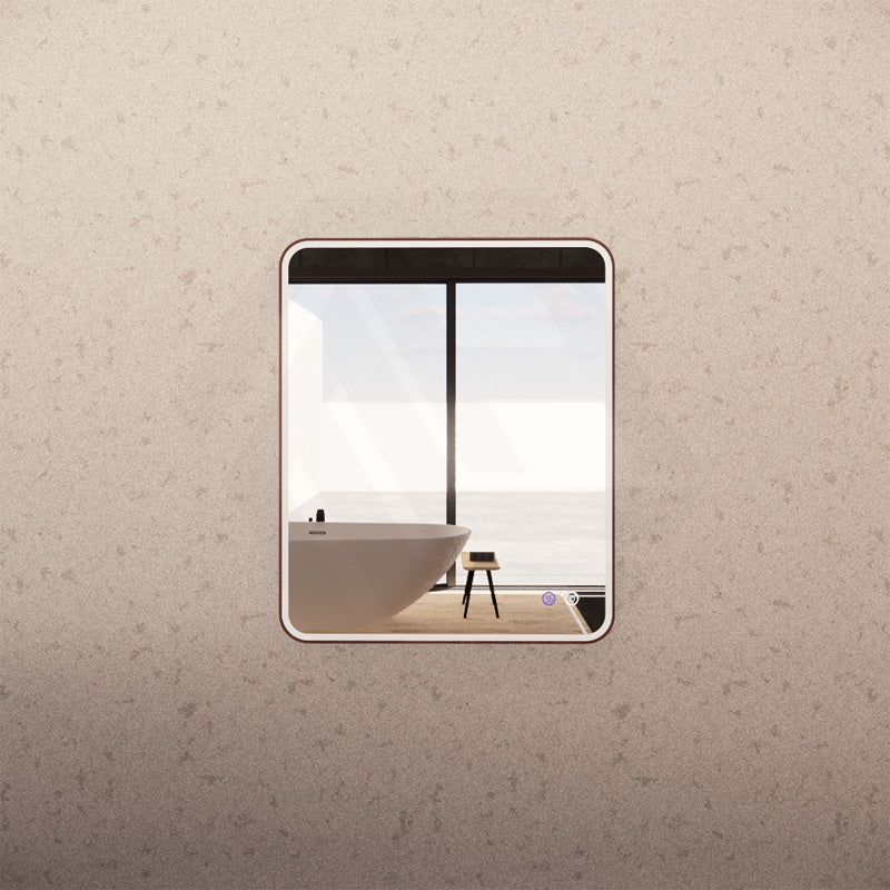 750x900mm Rectangle Brushed Copper Framed LED Mirror Touch Sensor Vertical/Horizontal