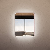 750x900mm Rectangle Brushed Copper Framed LED Mirror Touch Sensor Vertical/Horizontal