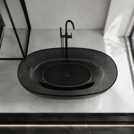 Noto Transparent Oval Shape Freestanding Bathtub NO Overflow 1500/1700mm - Custom Colours