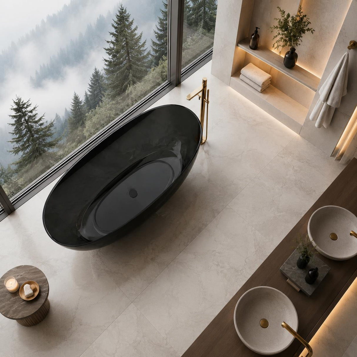 Noto Transparent Oval Shape Freestanding Bathtub NO Overflow 1500/1700mm - Custom Colours