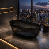 Noto Transparent Oval Shape Freestanding Bathtub NO Overflow 1500/1700mm - Custom Colours