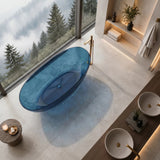 Noto Transparent Oval Shape Freestanding Bathtub NO Overflow 1500/1700mm - Custom Colours