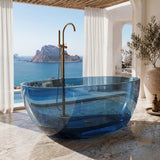 Noto Transparent Oval Shape Freestanding Bathtub NO Overflow 1500/1700mm - Custom Colours