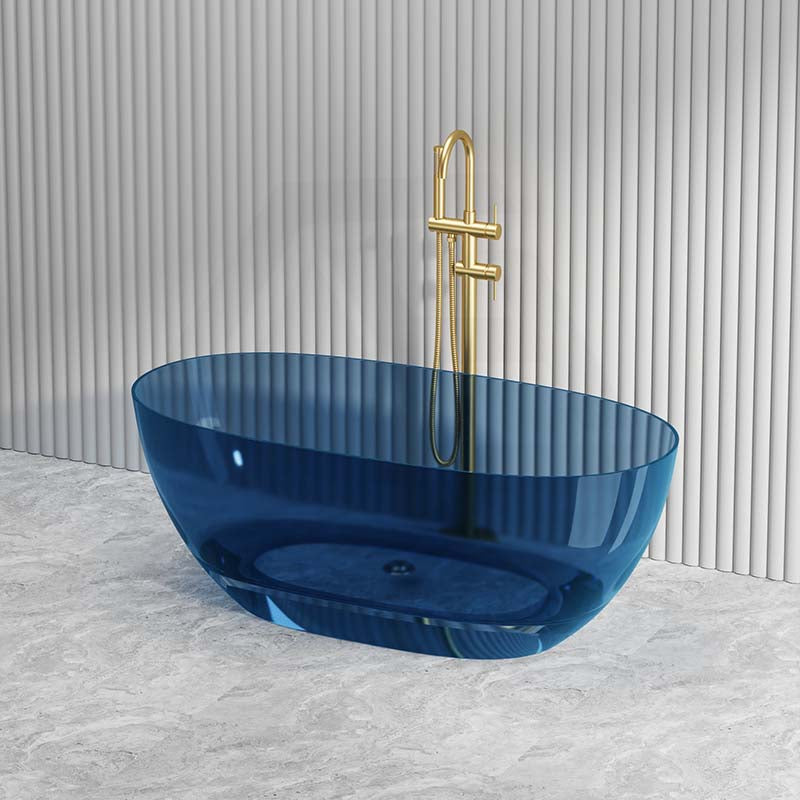 Noto Transparent Oval Shape Freestanding Bathtub NO Overflow 1500/1700mm - Custom Colours