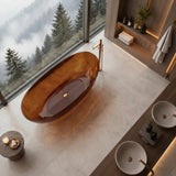 Noto Transparent Oval Shape Freestanding Bathtub NO Overflow 1500/1700mm - Custom Colours