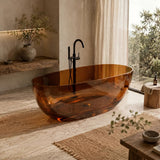 Noto Transparent Oval Shape Freestanding Bathtub NO Overflow 1500/1700mm - Custom Colours